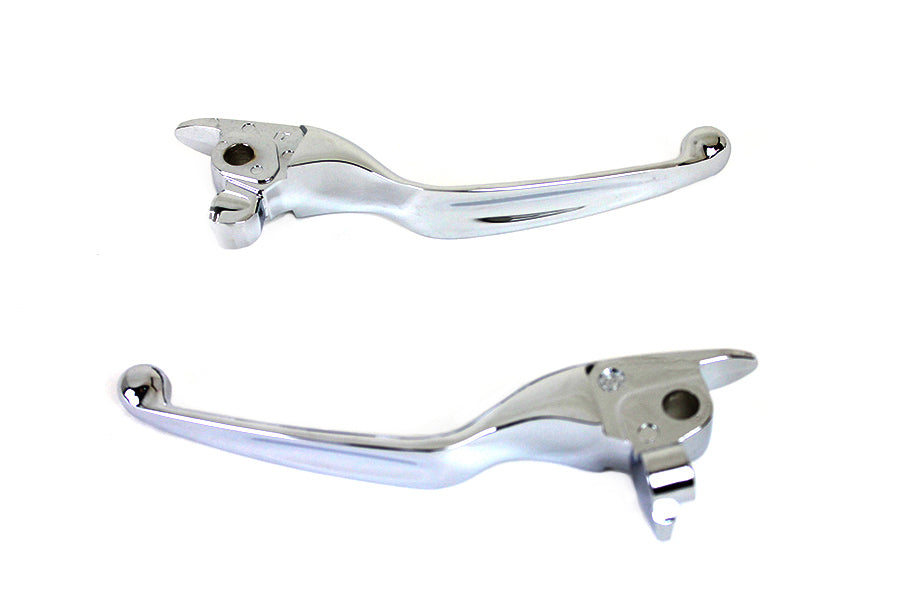 V-Twin M8 Chrome Wide Tamer Hand Lever Set for Harley Davidson FLT Models