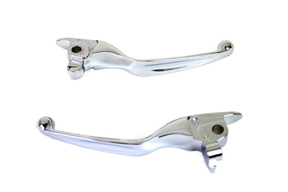 V-Twin M8 Chrome Wide Tamer Hand Lever Set for Harley Davidson FLT Models