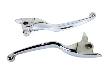 V-Twin M8 Chrome Wide Tamer Hand Lever Set for Harley Davidson FLT Models