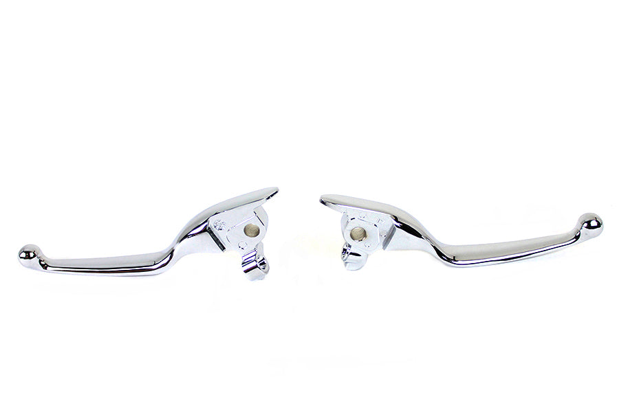 V-Twin M8 Chrome Wide Tamer Hand Lever Set for Harley Davidson FLT Models