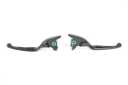 V-Twin M8 Matte Black 3-Slot Hand Lever Set for Harley Davidson FLT