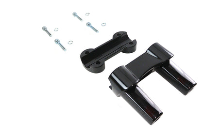 V-Twin 4.1 Inch Fat Riser Kit Black with Handlebar Clamp and Hardware