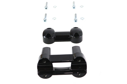 V-Twin 4.1 Inch Fat Riser Kit Black with Handlebar Clamp and Hardware
