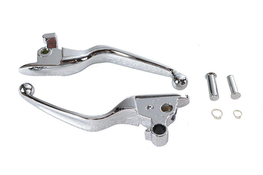 V-Twin Hand Lever Set Chrome for Harley Davidson FXFB and FXFBS Models