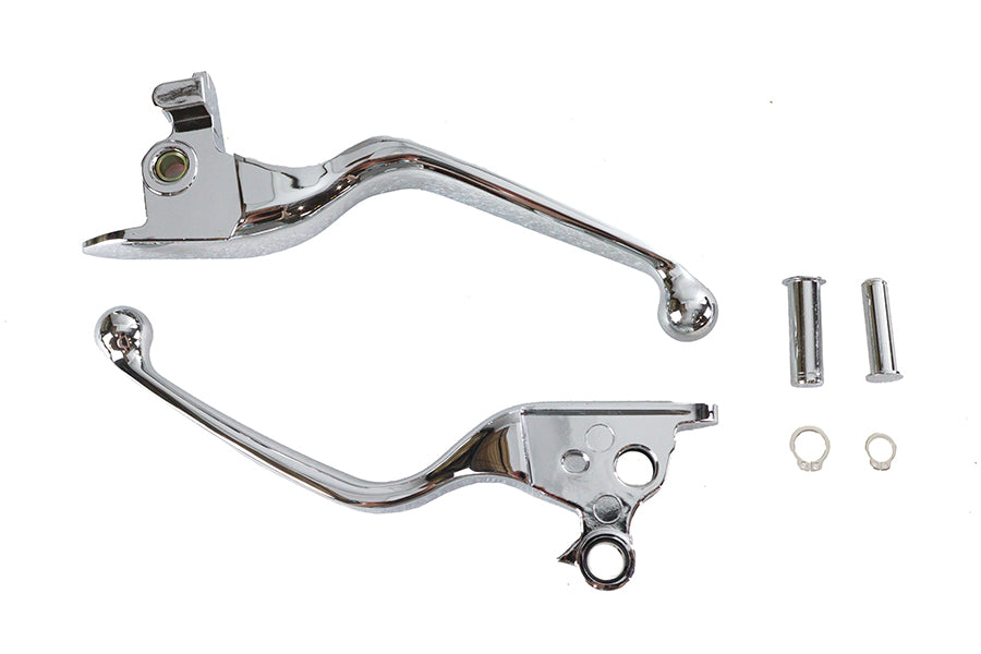 V-Twin Hand Lever Set Chrome for Harley Davidson FXFB and FXFBS Models