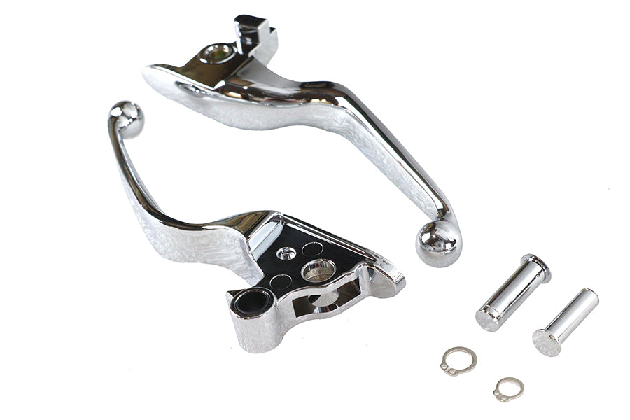 V-Twin Hand Lever Set Chrome for Harley Davidson FXFB and FXFBS Models