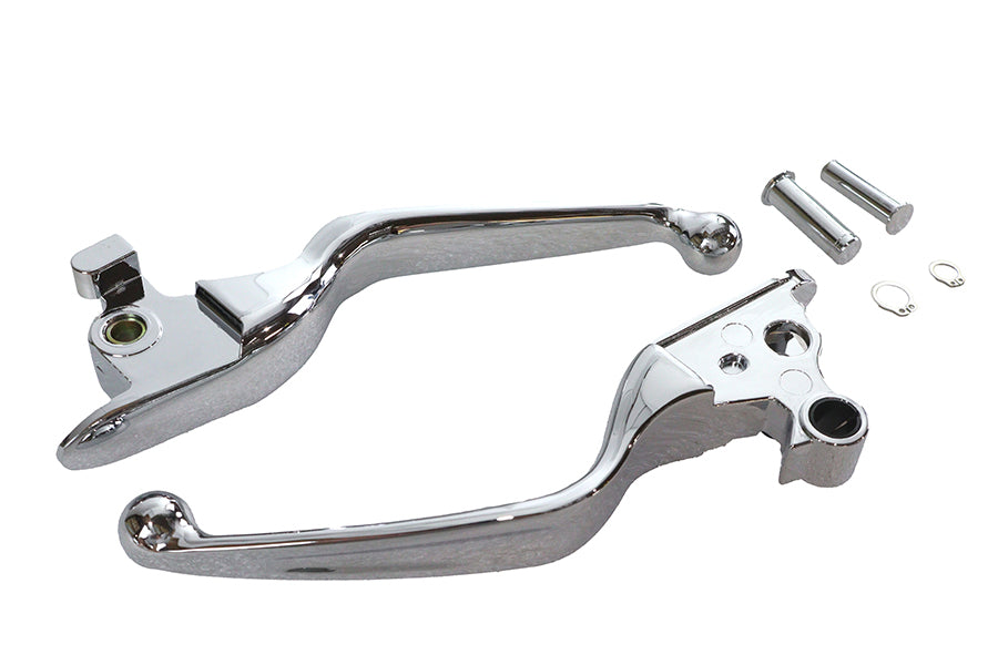 V-Twin Hand Lever Set Chrome for Harley Davidson FXFB and FXFBS Models