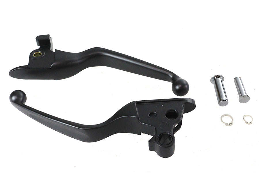 V-Twin Hand Lever Set Black for Harley Davidson FXFB and FXFBS Models