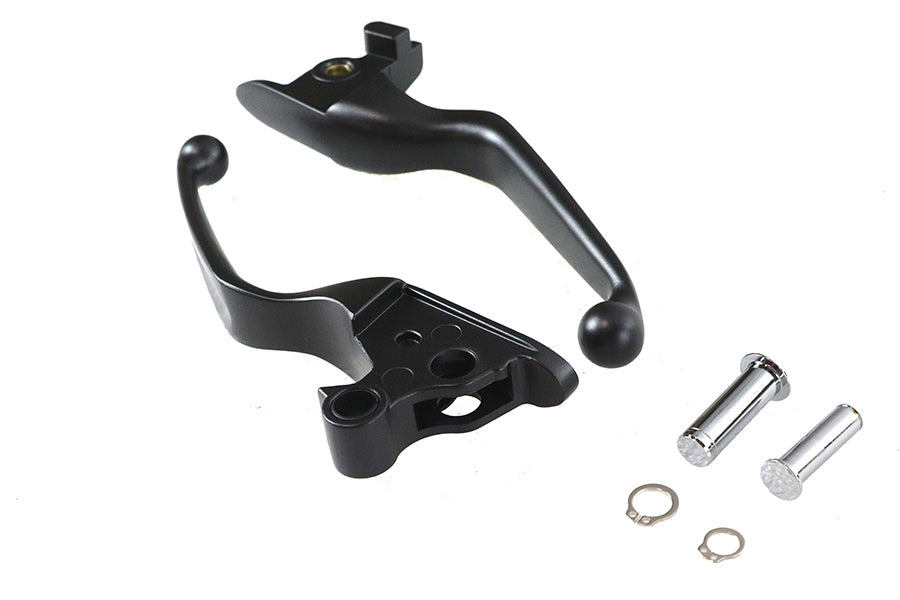 V-Twin Hand Lever Set Black for Harley Davidson FXFB and FXFBS Models