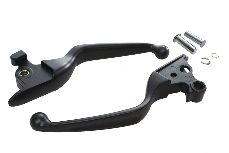 V-Twin Hand Lever Set Black for Harley Davidson FXFB and FXFBS Models