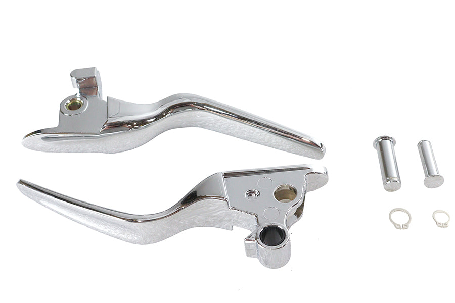 V-Twin Hand Lever Set Chrome for Harley Davidson FXFB and FXFBS Models - Part 053590