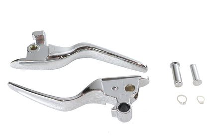 V-Twin Hand Lever Set Chrome for Harley Davidson FXFB and FXFBS Models - Part 053590