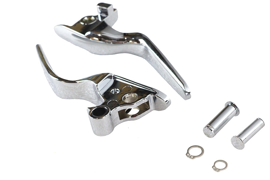 V-Twin Hand Lever Set Chrome for Harley Davidson FXFB and FXFBS Models - Part 053590