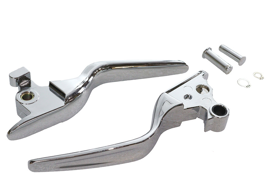 V-Twin Hand Lever Set Chrome for Harley Davidson FXFB and FXFBS Models - Part 053590