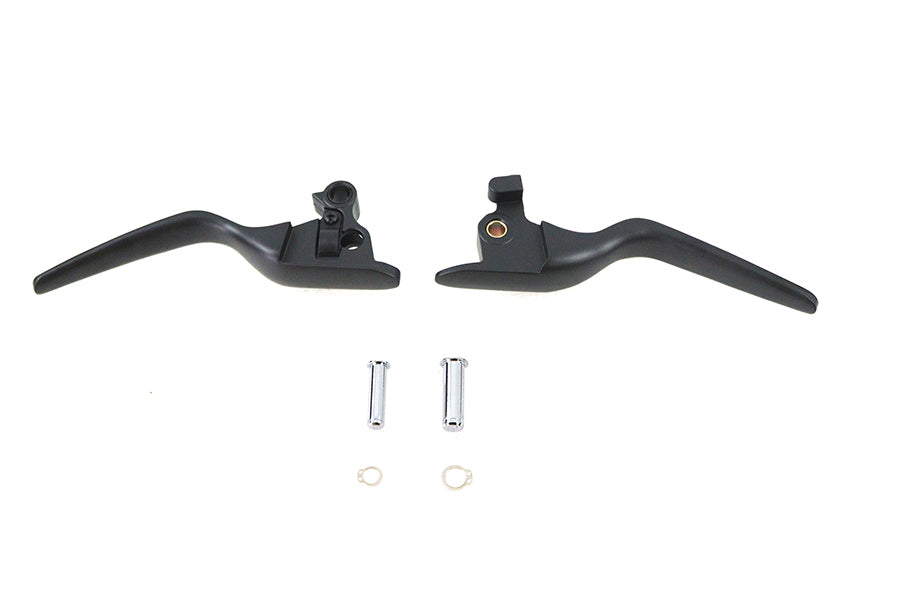 V-Twin Hand Lever Set Black for Harley Davidson FXFB and FXFBS Models - Part 053591