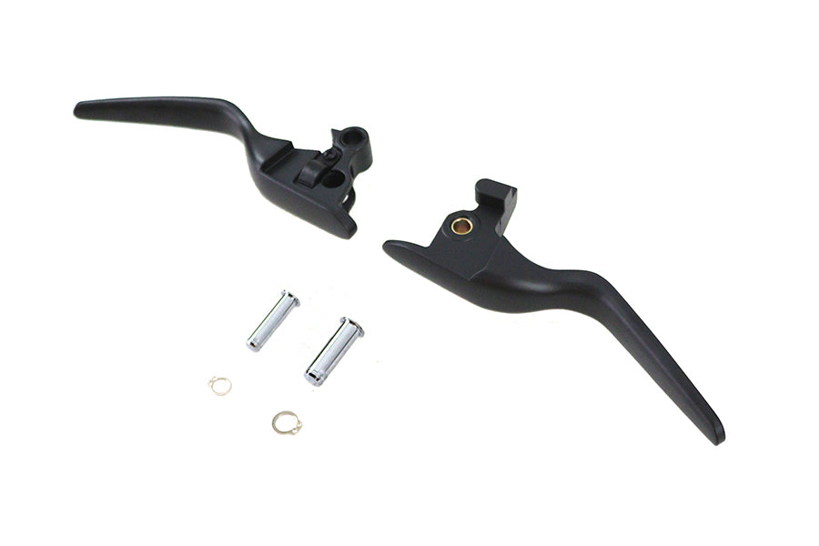 V-Twin Hand Lever Set Black for Harley Davidson FXFB and FXFBS Models - Part 053591