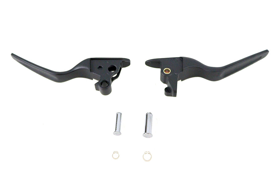 V-Twin Hand Lever Set Black for Harley Davidson FXFB and FXFBS Models - Part 053591
