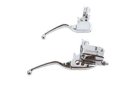 V-Twin Clutch and Master Cylinder Reservoir Kit with Chrome Covers for Harley Davidson FLT and FLHXXX Models - Part 053949