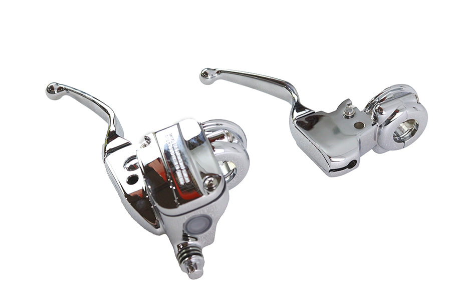 V-Twin Clutch and Master Cylinder Reservoir Kit with Chrome Covers for Harley Davidson FLT and FLHXXX Models - Part 053949