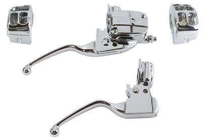 V-Twin Handlebar Control Kit Chrome for Harley Davidson FLHT, FLHX, FLHR (Part #053946)
