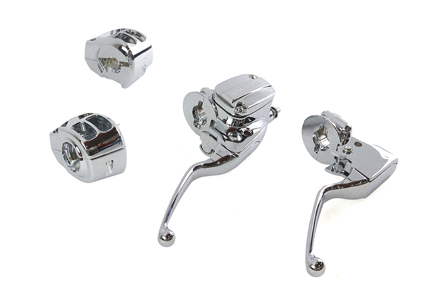 V-Twin Handlebar Control Kit Chrome for Harley Davidson FLHT, FLHX, FLHR (Part #053946)