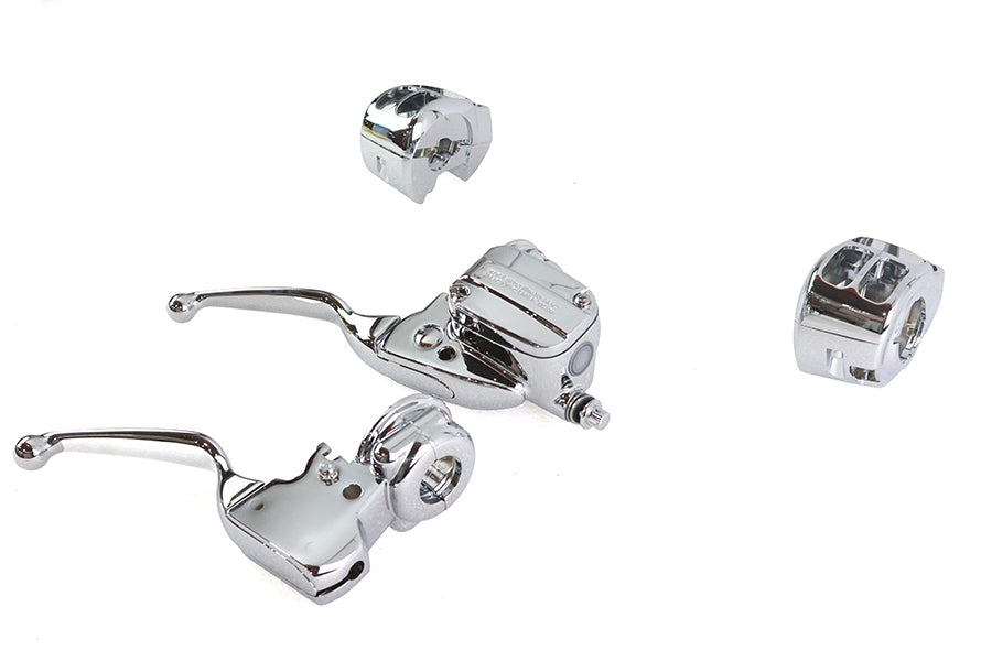 V-Twin Handlebar Control Kit Chrome for Harley Davidson FLHT, FLHX, FLHR (Part #053946)