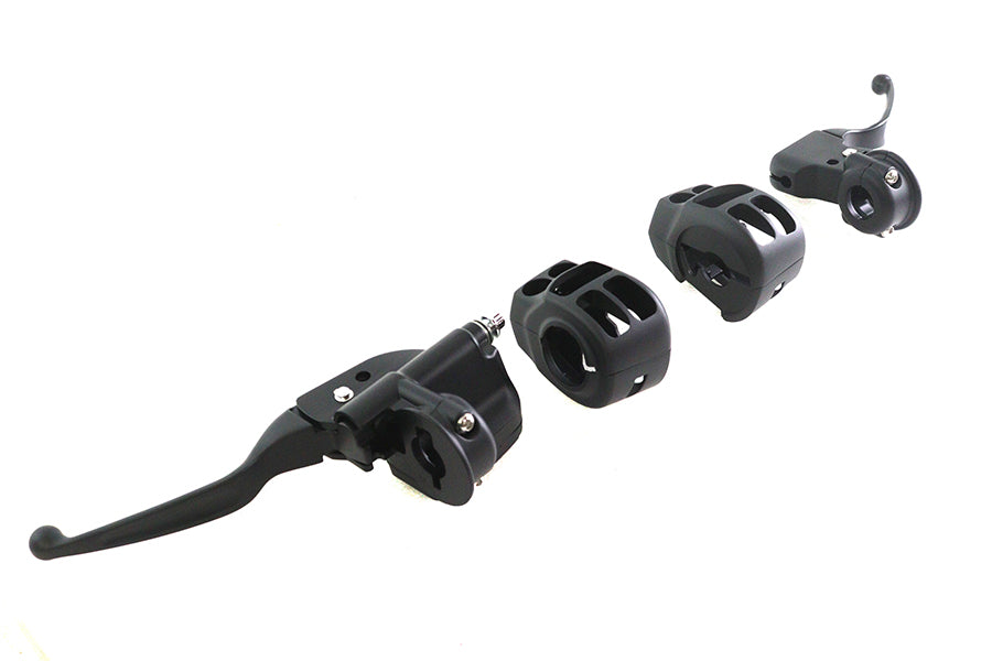 V-Twin Front Handlebar Control Kit in Black for Harley Davidson FLHT, FLHX, FLHR (Part # 053947)