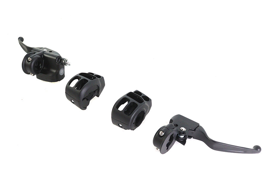 V-Twin Front Handlebar Control Kit in Black for Harley Davidson FLHT, FLHX, FLHR (Part # 053947)