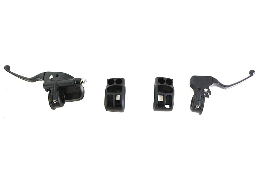 V-Twin Front Handlebar Control Kit in Black for Harley Davidson FLHT, FLHX, FLHR (Part # 053947)