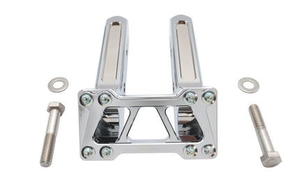 Wyatt Gatling 8 inch Pirate Style Riser Set Chrome - Handlebar Riser with Open Window Design