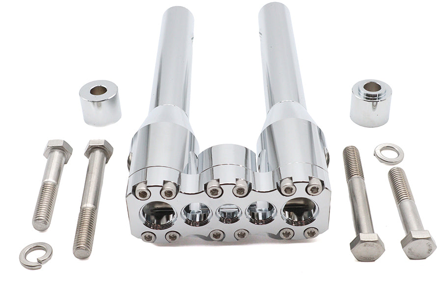 Wyatt Gatling 10 Inch Baron Style Riser Set Chrome – Motorcycle Handlebar Risers with 1/2 x 13 Mount Bolts