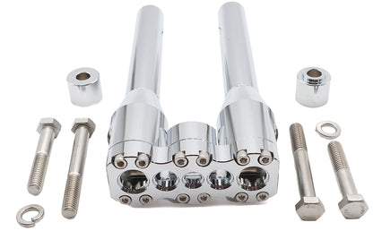 Wyatt Gatling 10 Inch Baron Style Riser Set Chrome – Motorcycle Handlebar Risers with 1/2 x 13 Mount Bolts