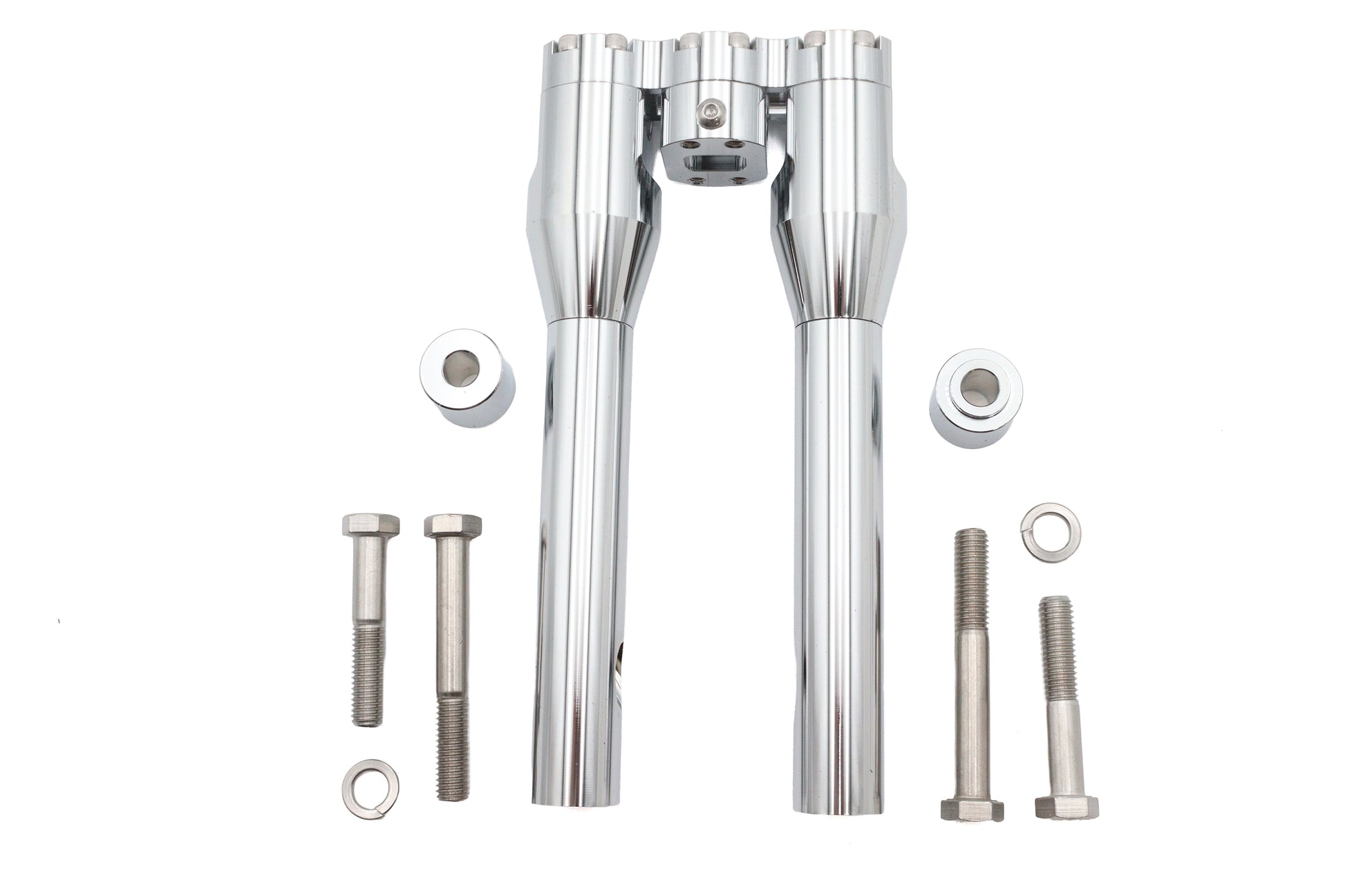 Wyatt Gatling 10 Inch Baron Style Riser Set Chrome – Motorcycle Handlebar Risers with 1/2 x 13 Mount Bolts