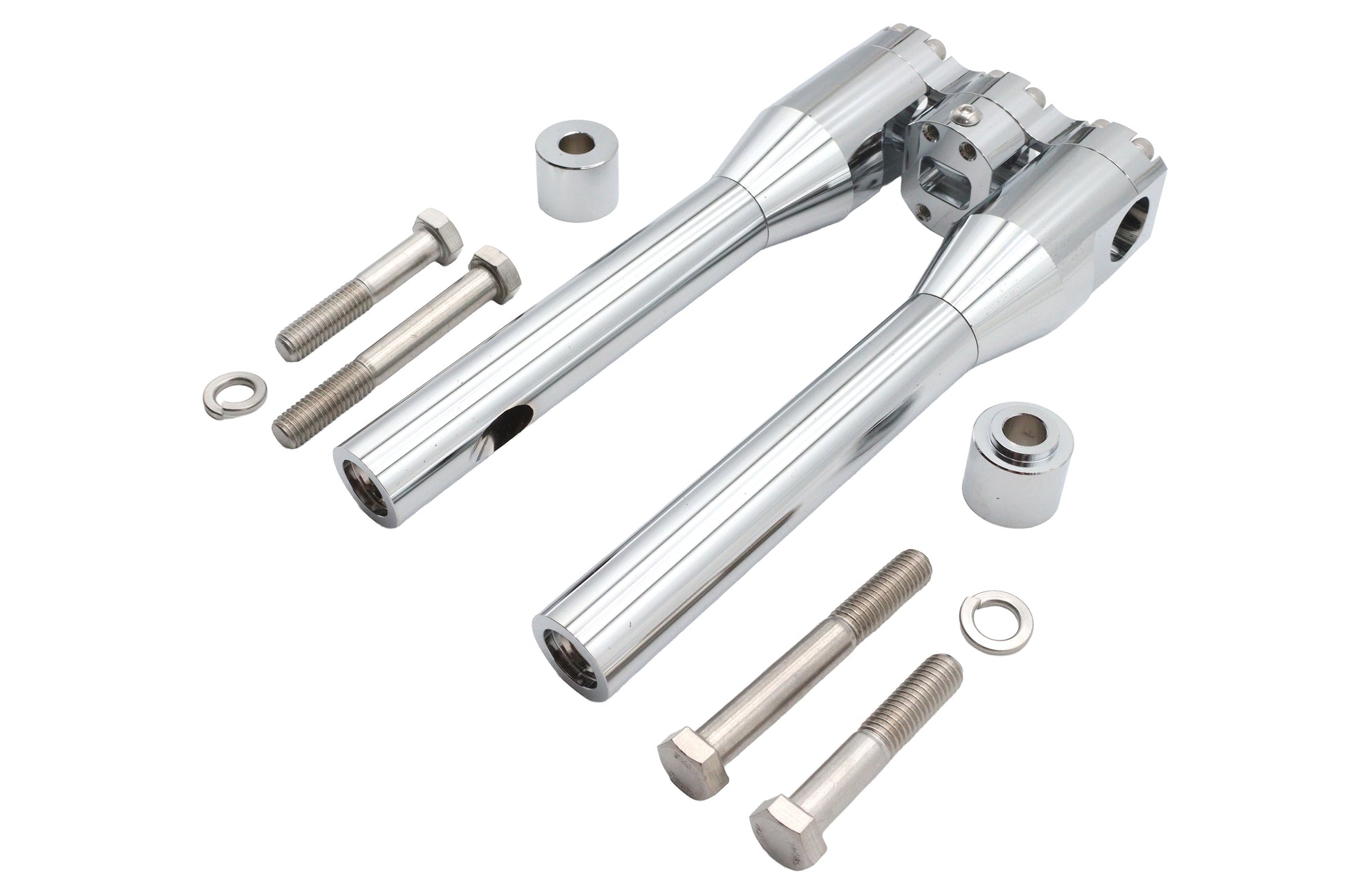 Wyatt Gatling 10 Inch Baron Style Riser Set Chrome – Motorcycle Handlebar Risers with 1/2 x 13 Mount Bolts