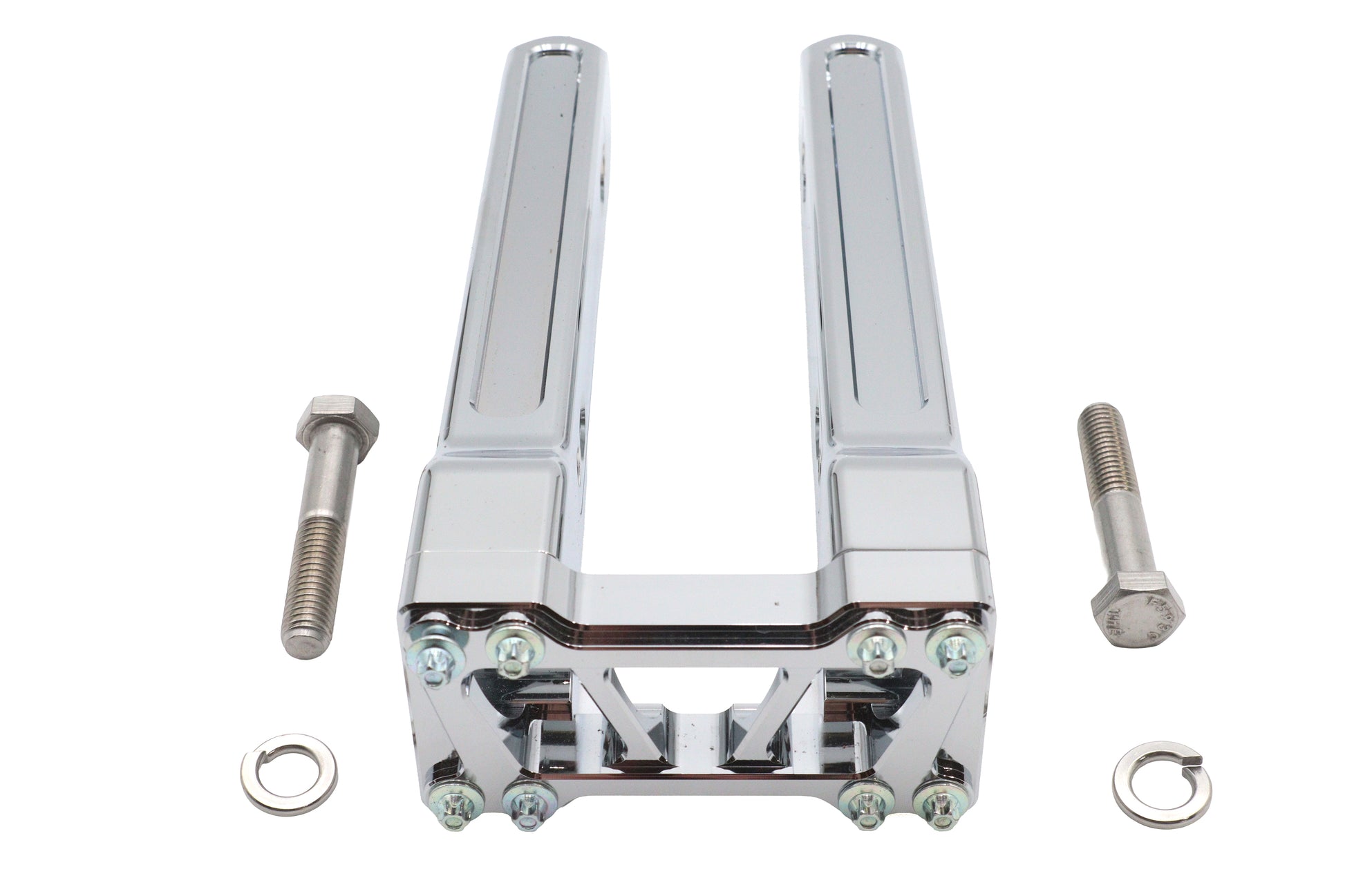 Wyatt Gatling 10 Inch Pirate Style Riser Set Chrome – Motorcycle Handlebar Riser for 1/2 x 13 Mount Bolts