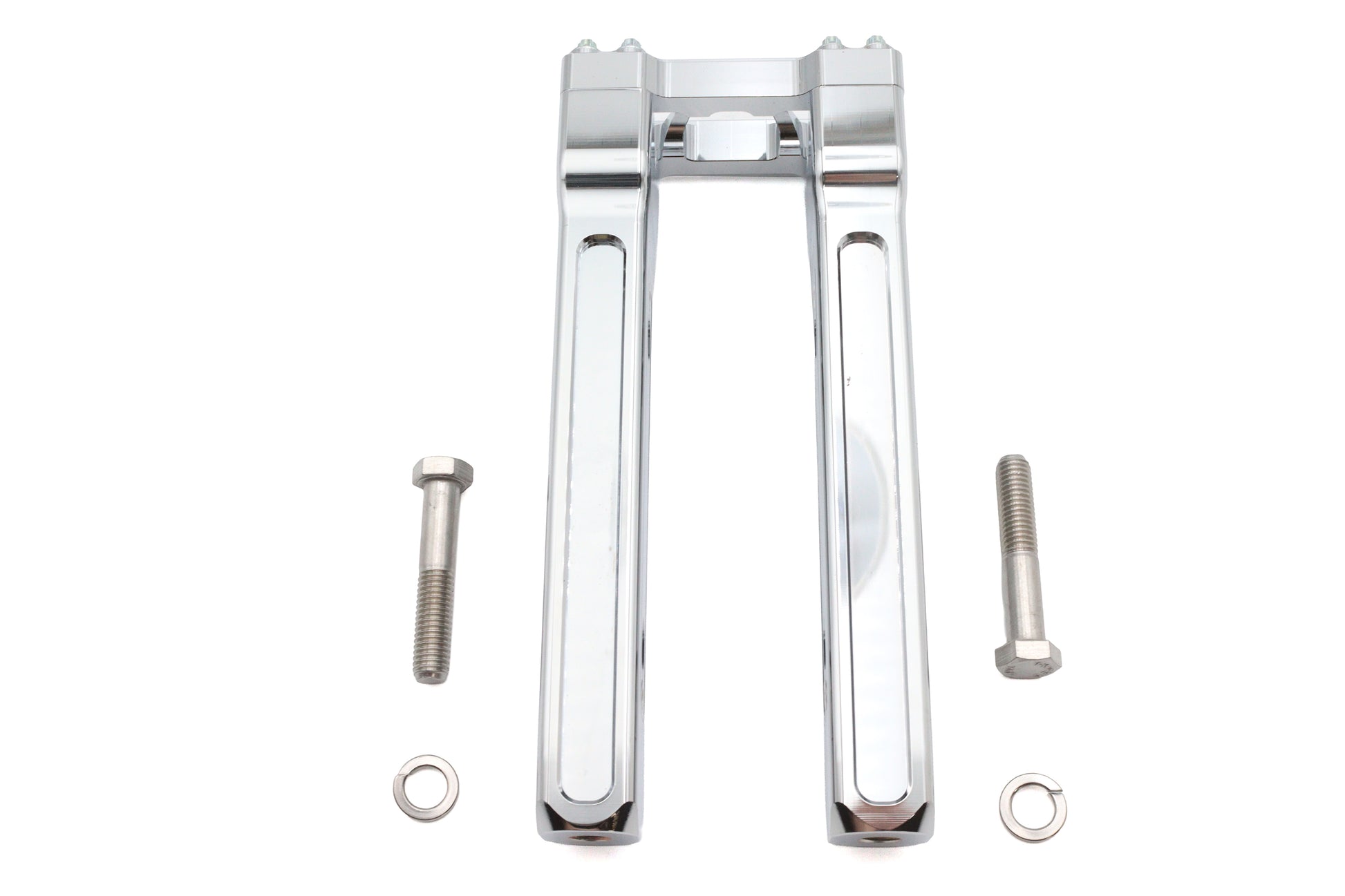 Wyatt Gatling 10 Inch Pirate Style Riser Set Chrome – Motorcycle Handlebar Riser for 1/2 x 13 Mount Bolts