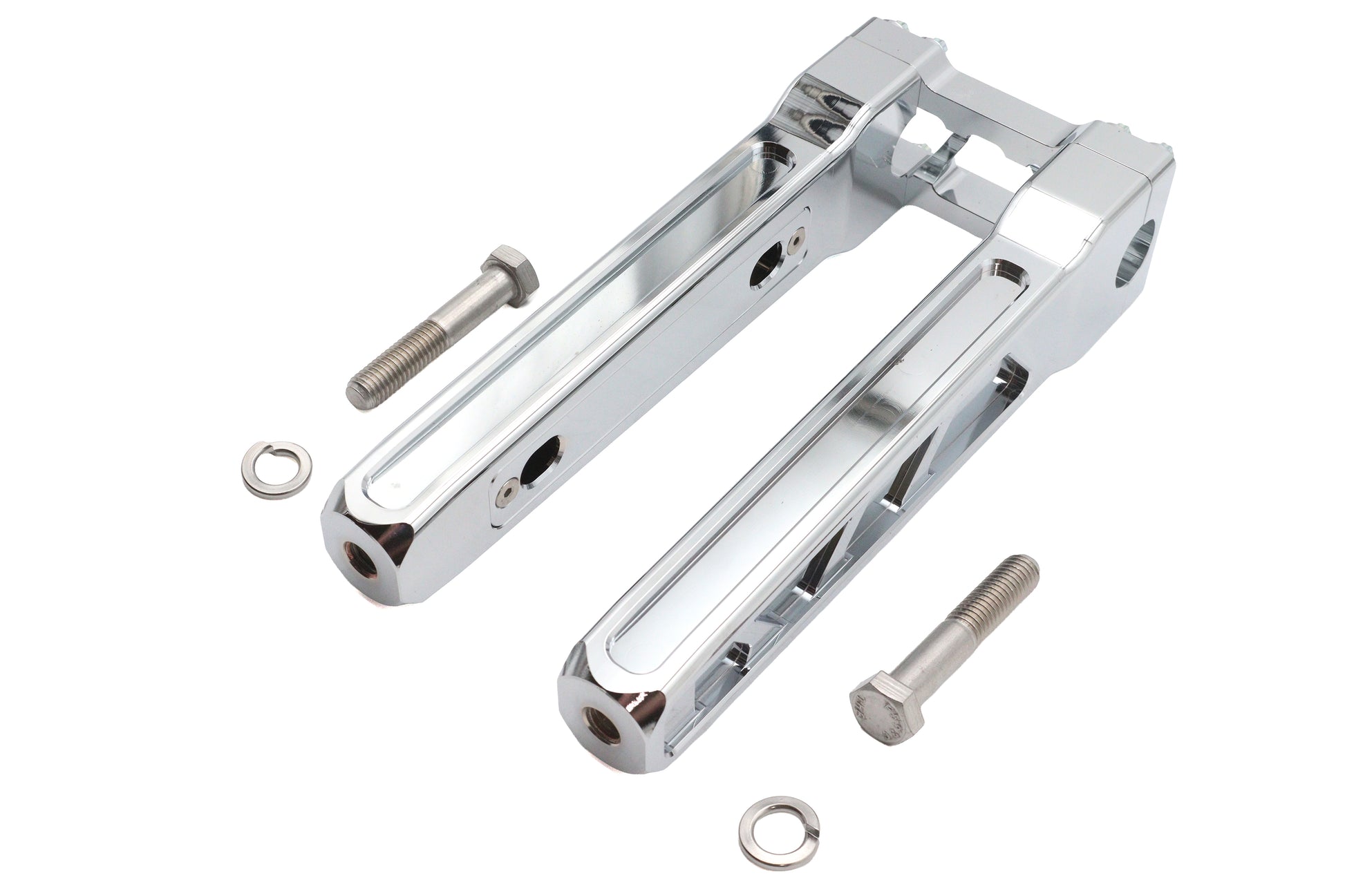 Wyatt Gatling 10 Inch Pirate Style Riser Set Chrome – Motorcycle Handlebar Riser for 1/2 x 13 Mount Bolts