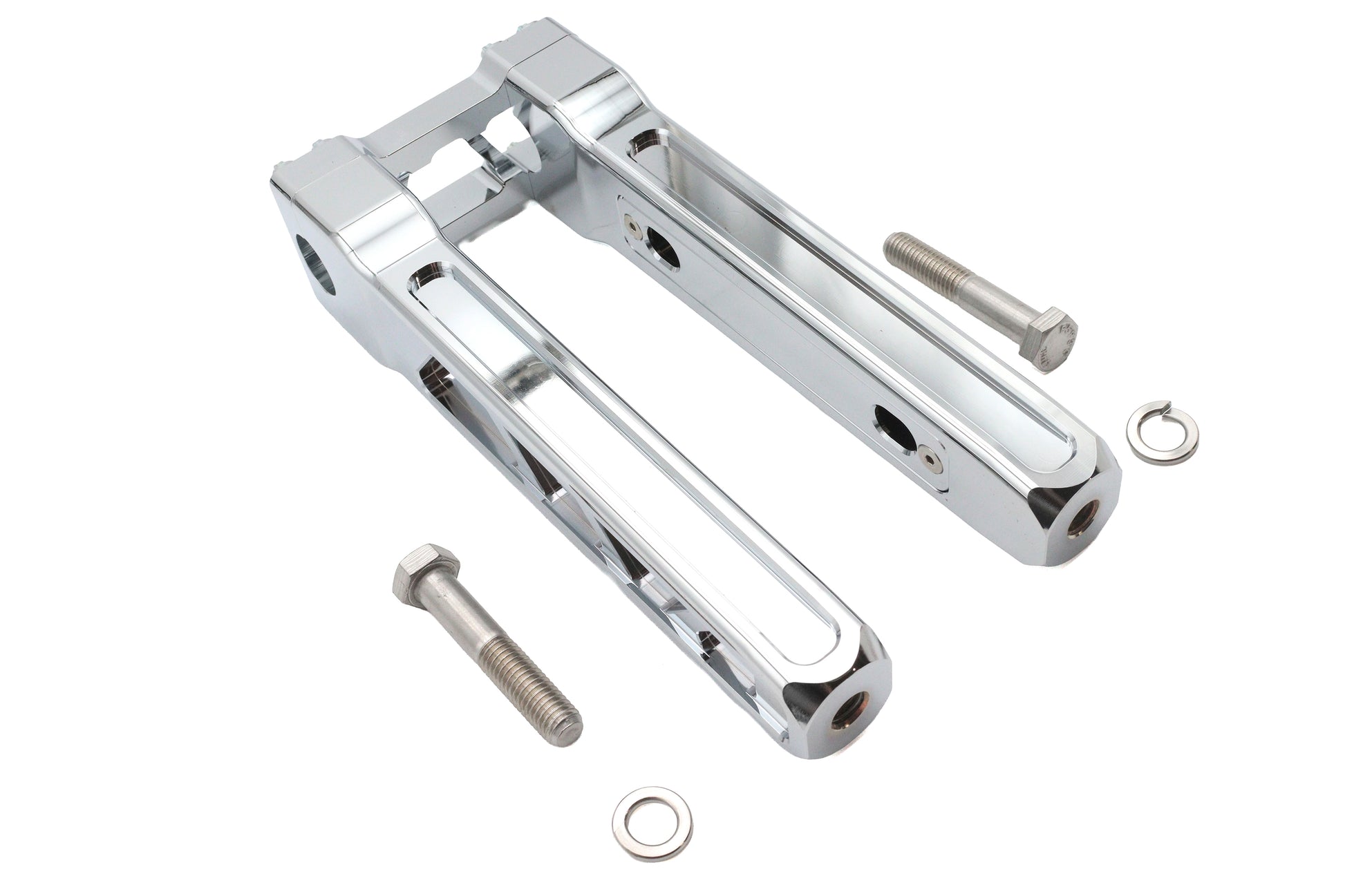 Wyatt Gatling 10 Inch Pirate Style Riser Set Chrome – Motorcycle Handlebar Riser for 1/2 x 13 Mount Bolts