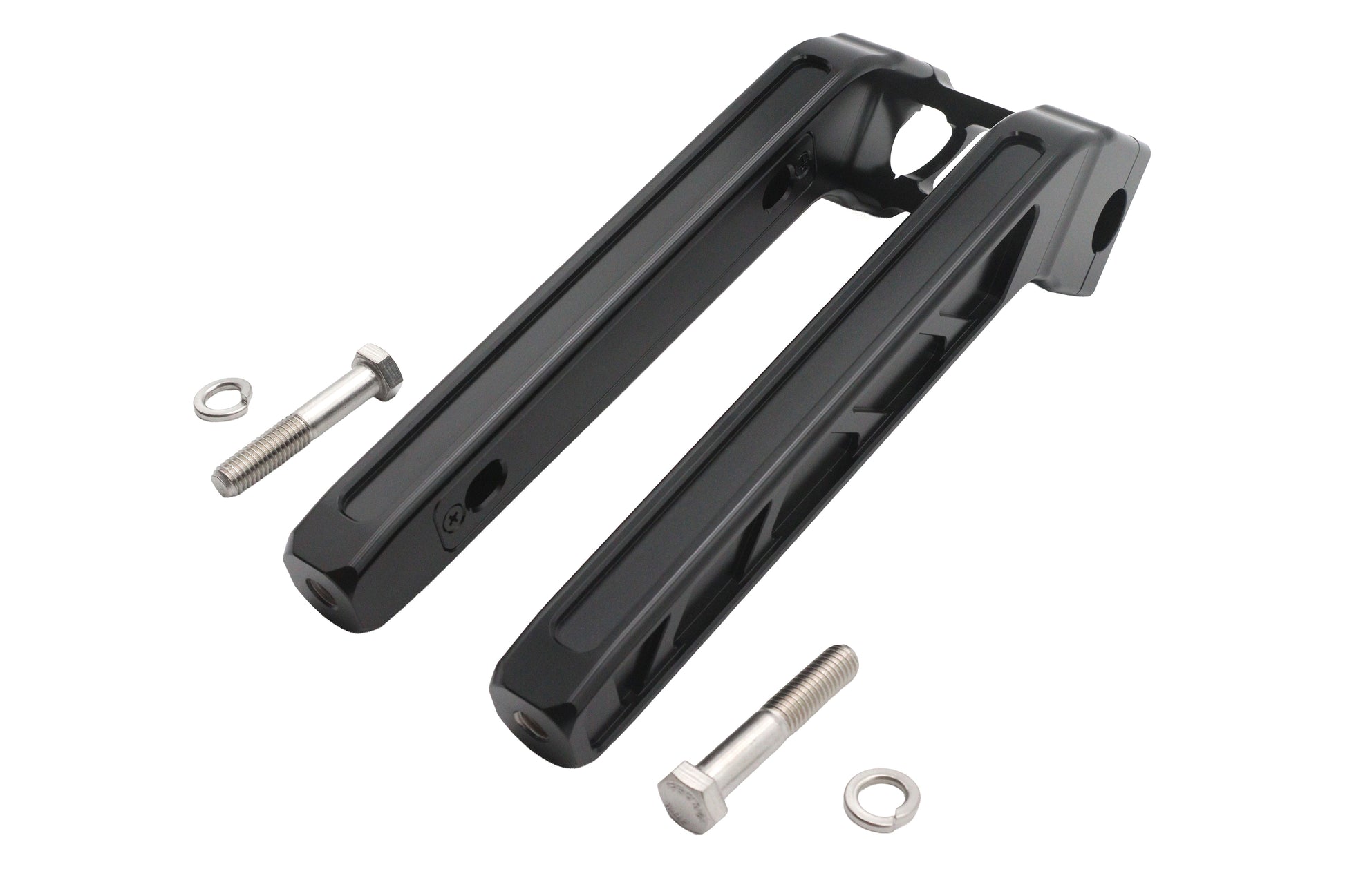Wyatt Gatling 12 Inch Pirate Style Riser Set in Black – Adjustable Handlebar Riser with Open Window Clamp