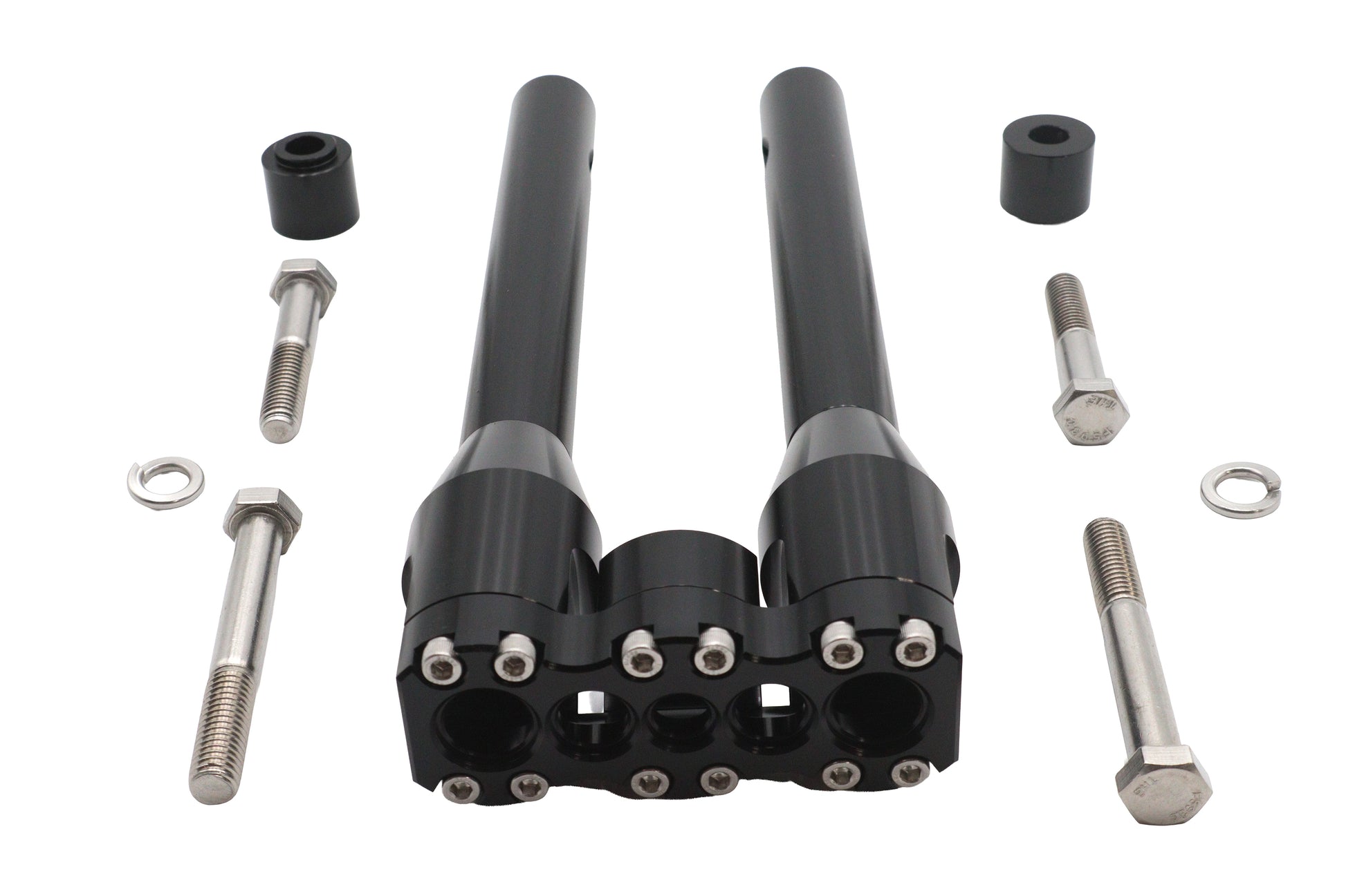 Wyatt Gatling 12-Inch Baron Style Riser Set in Black, Part Number 78969EB