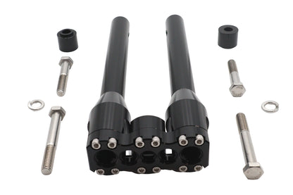 Wyatt Gatling 12-Inch Baron Style Riser Set in Black, Part Number 78969EB