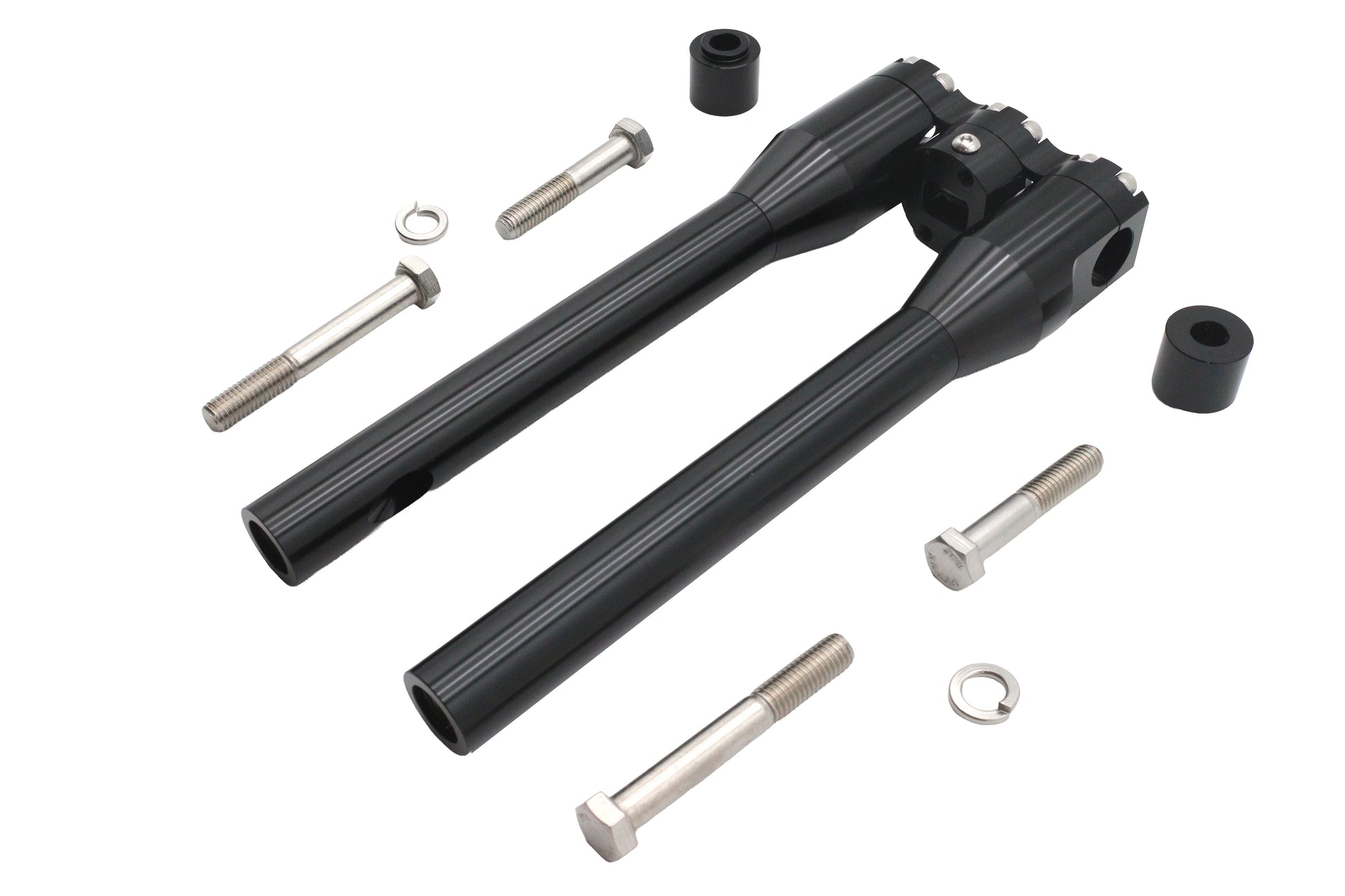 Wyatt Gatling 12-Inch Baron Style Riser Set in Black, Part Number 78969EB