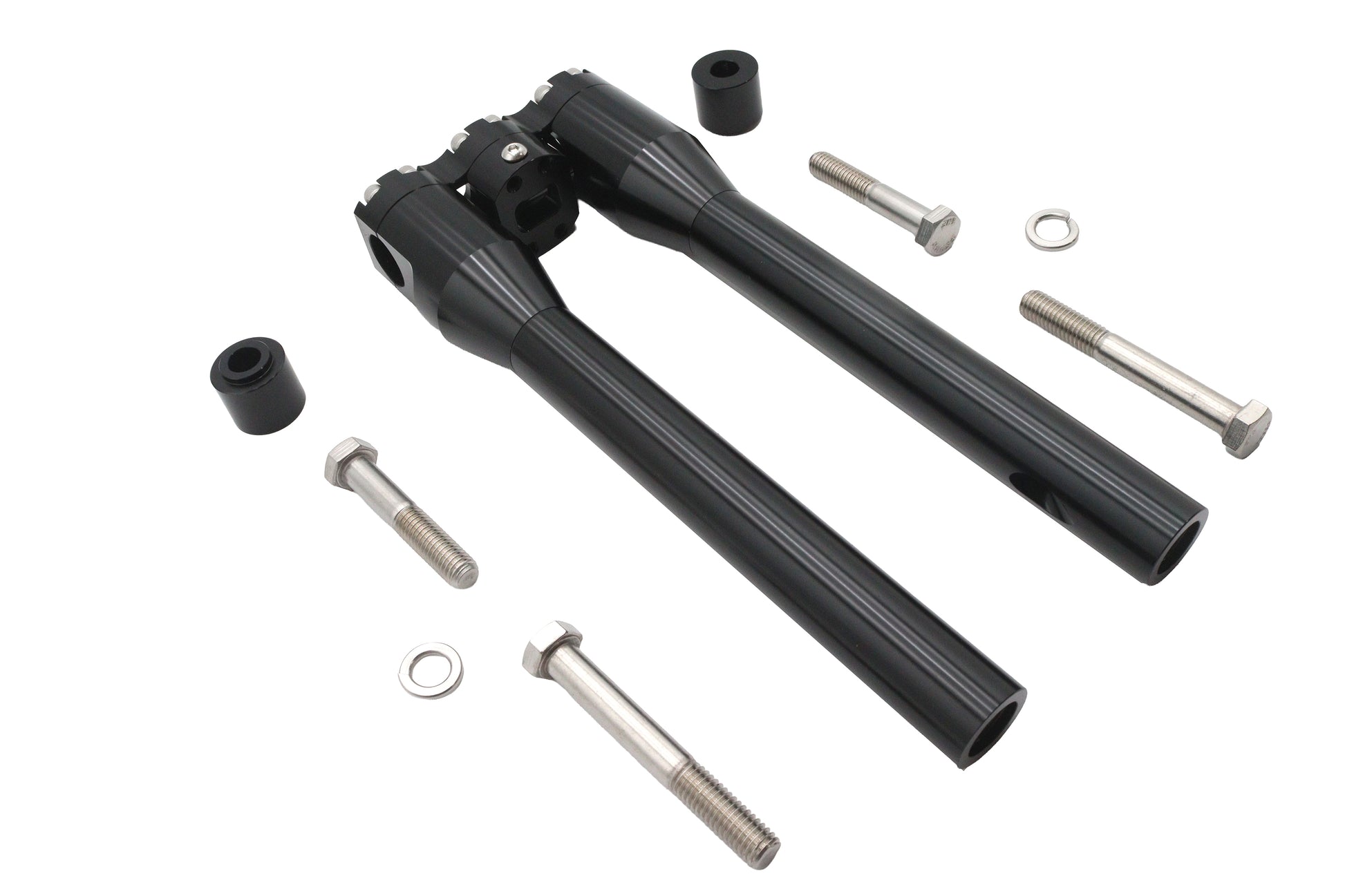 Wyatt Gatling 12-Inch Baron Style Riser Set in Black, Part Number 78969EB