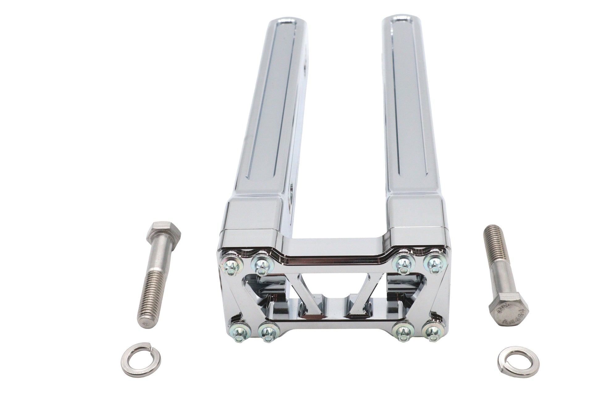 Wyatt Gatling 12 Inch Pirate Style Riser Set Chrome - Motorcycle Handlebar Risers