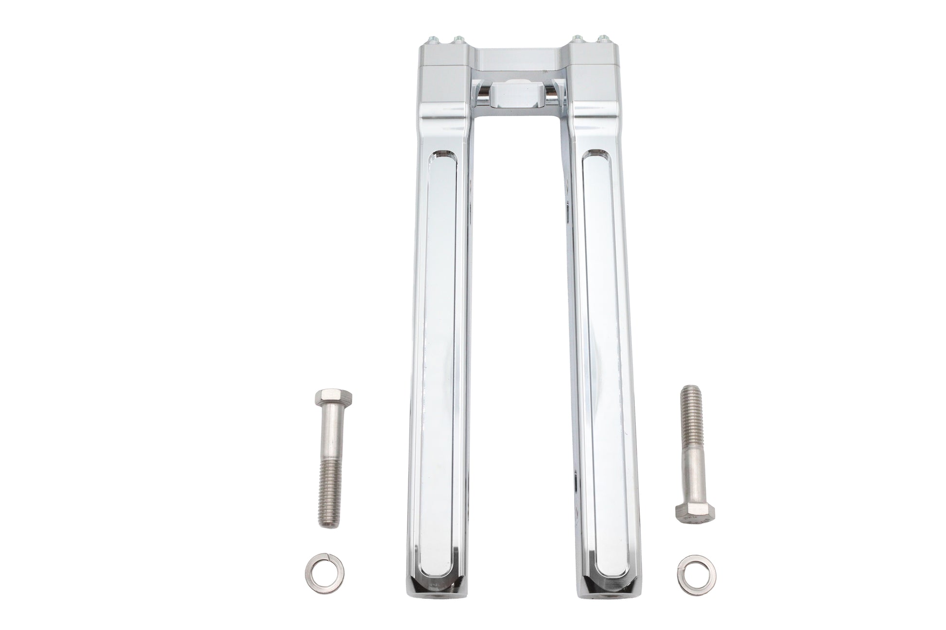 Wyatt Gatling 12 Inch Pirate Style Riser Set Chrome - Motorcycle Handlebar Risers