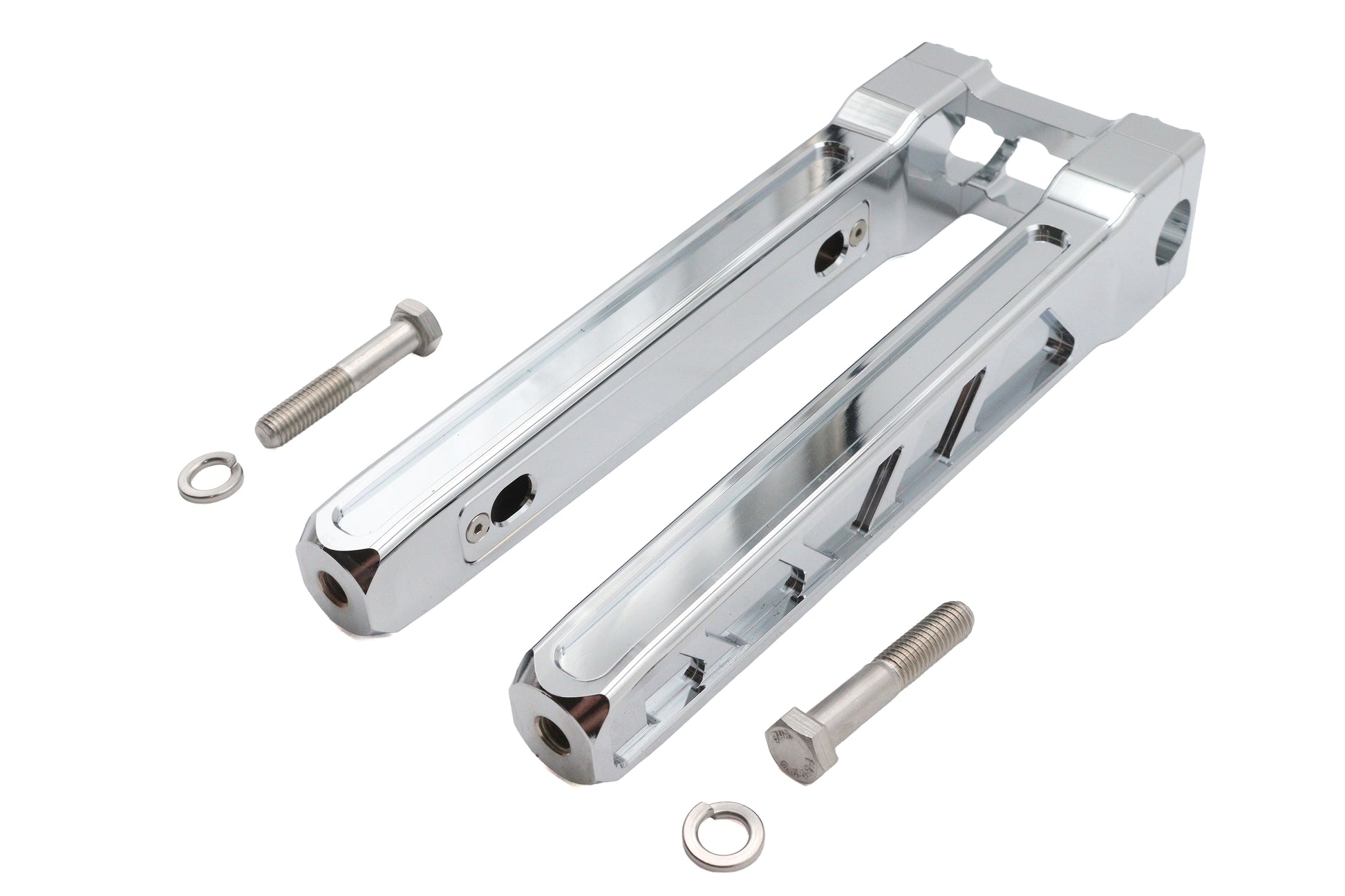 Wyatt Gatling 12 Inch Pirate Style Riser Set Chrome - Motorcycle Handlebar Risers