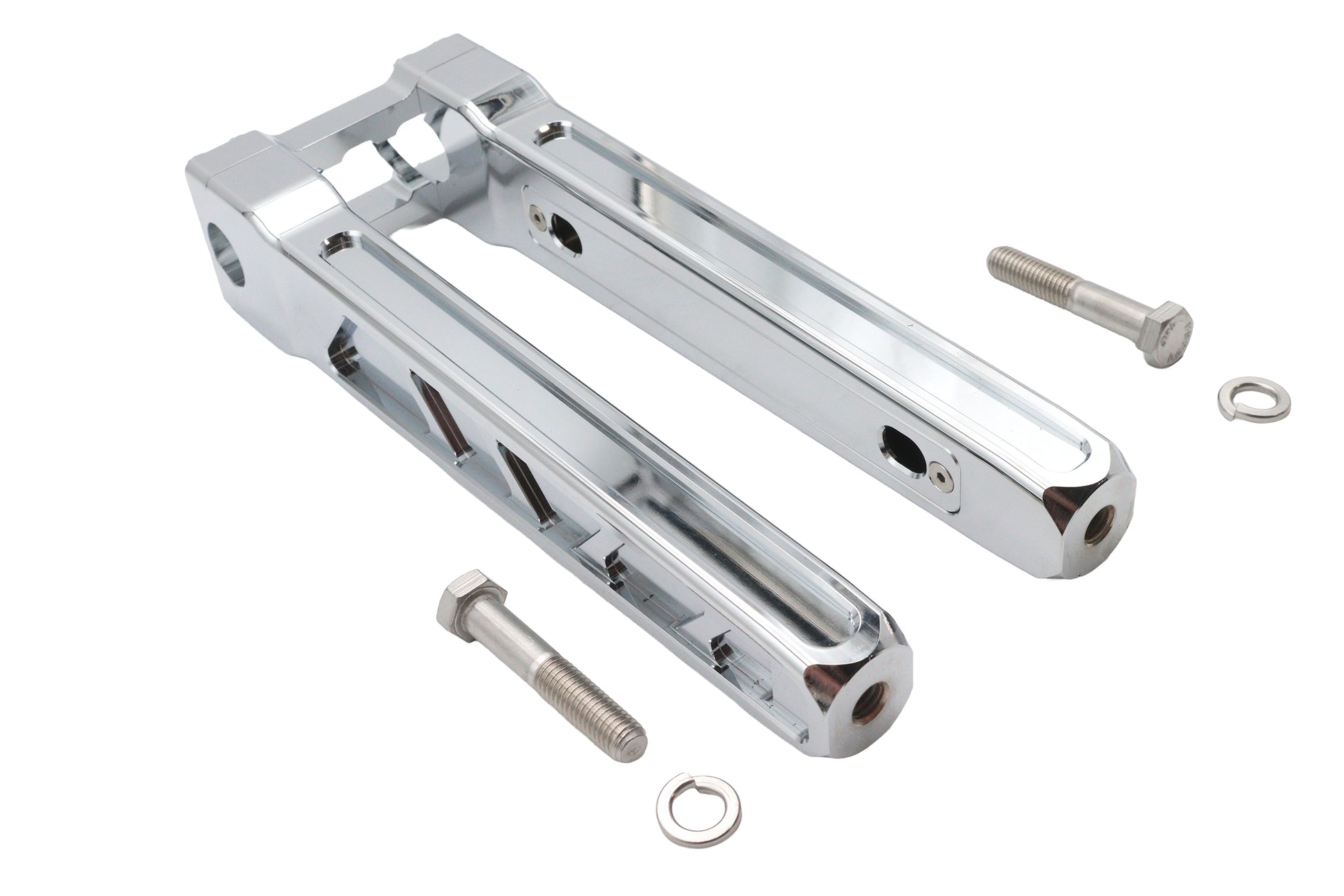 Wyatt Gatling 12 Inch Pirate Style Riser Set Chrome - Motorcycle Handlebar Risers