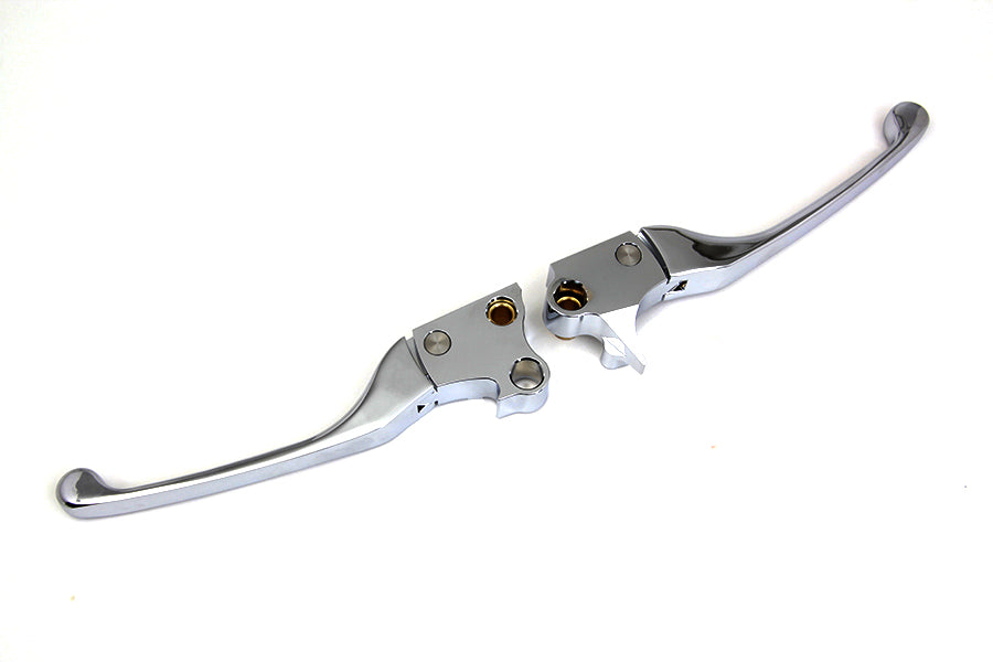 V-Twin Chrome Adjustable Hand Lever Set for Harley Davidson FXST (1996-2005) - Part 77322