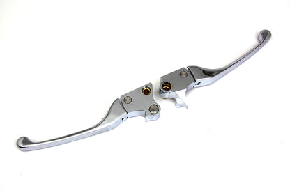 V-Twin Chrome Adjustable Hand Lever Set for Harley Davidson FXST (1996-2005) - Part 77322