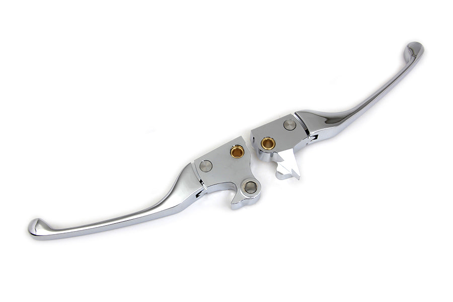V-Twin Chrome Adjustable Hand Lever Set for Harley Davidson XL Models
